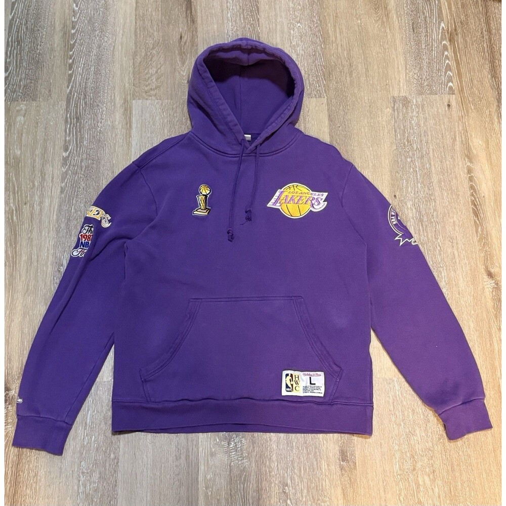 Mitchell and Ness Los Angeles Lakers NBA Champ City Pullover Hoodie Size L